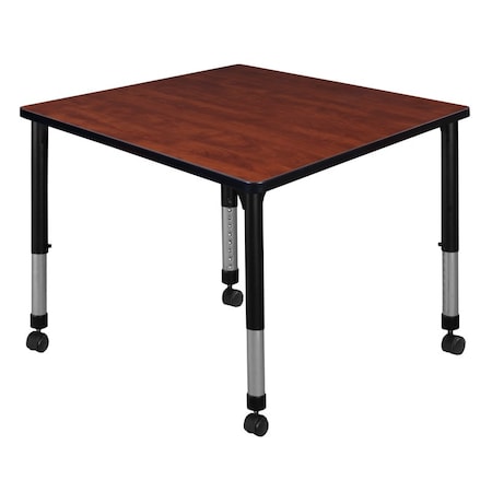 Regency Square Mobile Tables, 42 W, 42 L, 23-34 H, Wood, Metal, Cherry TB4242CHAPCBK